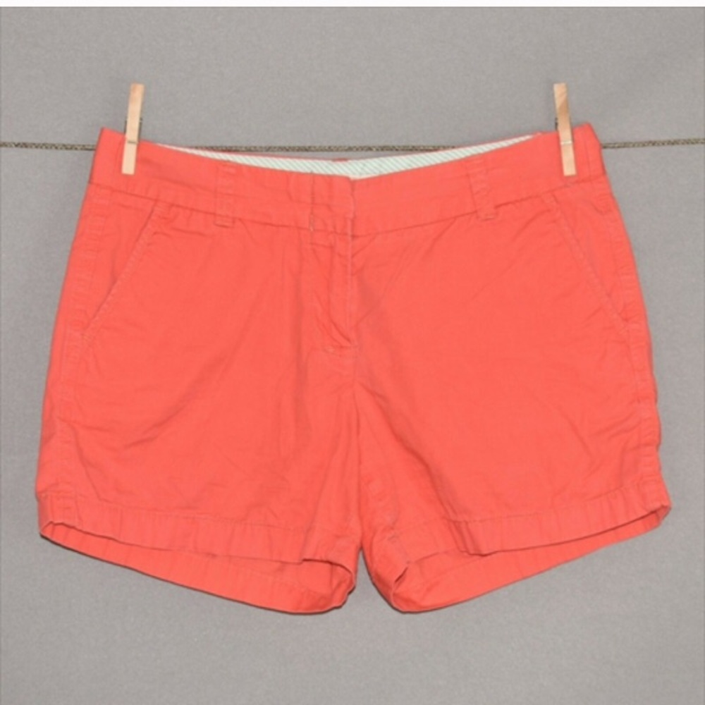 EUC J Crew Coral 5” Chino Shorts Size 6.